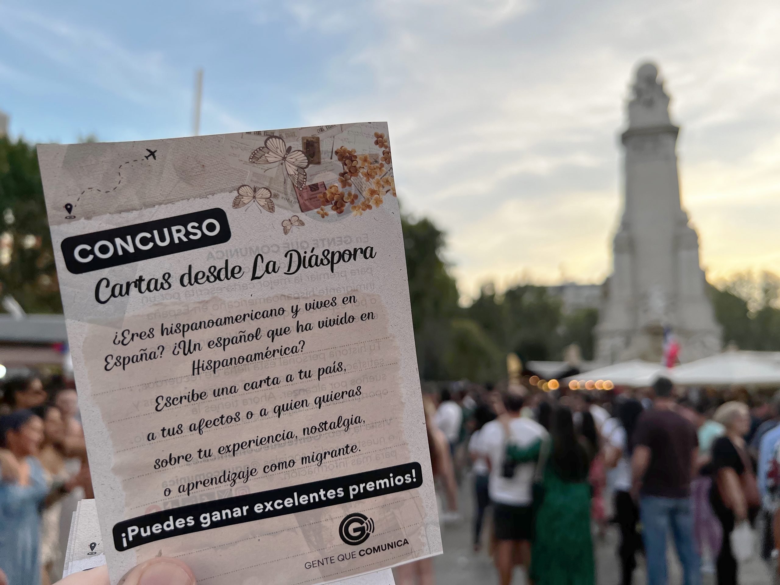 Flyer del concurso Cartas desde La Diáspora